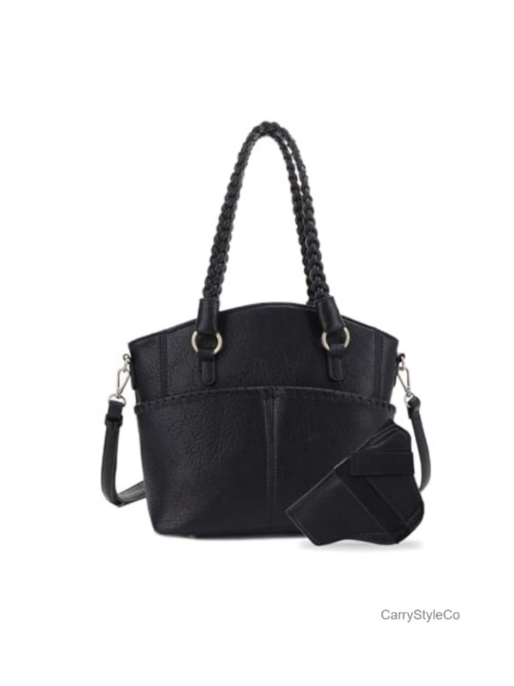 Concealed Carry Tote Satchel with Lock & Key Crossbody Strap